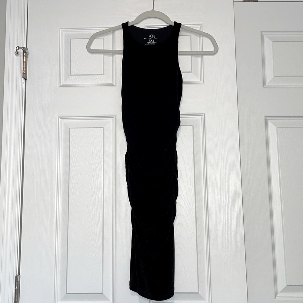 High Neck Open Back Ruched Dress
